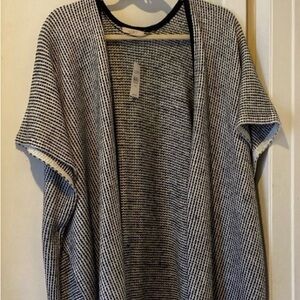 LOFT Geo Textured Wrap Poncho Shawl NWT